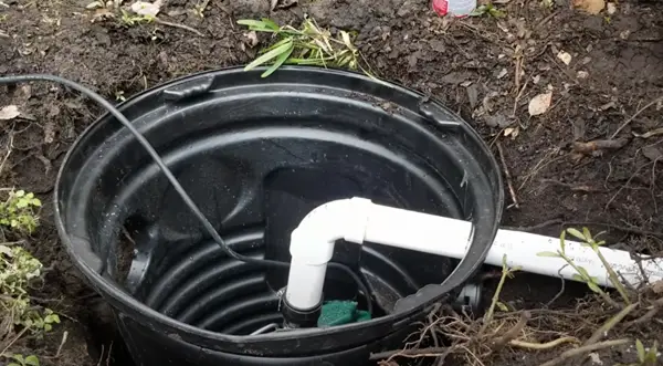 Backyard sump pump. Photo credit Apple Drains