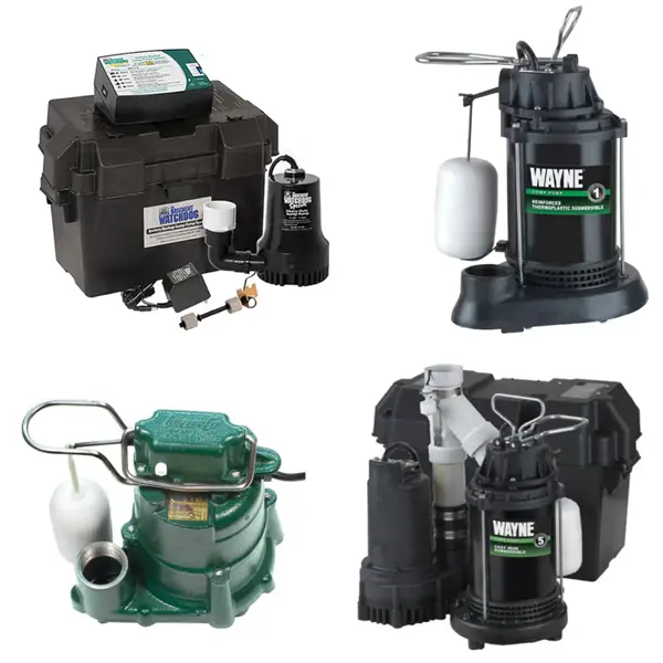 Sump pump replacement choices.