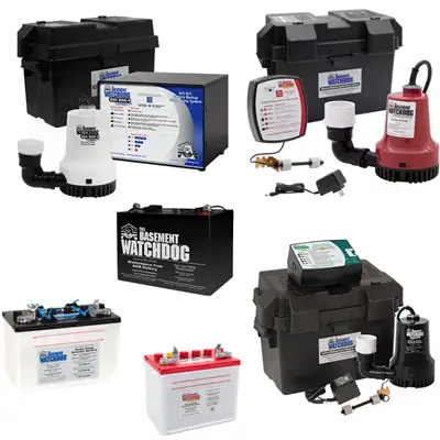 The Basement Wartchdog battery backup sump pump systems and batteries. Image Richard Quick