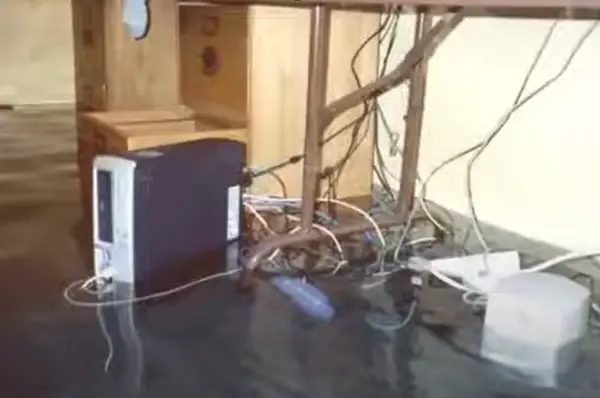 Flooded basement destroys electrical equipment.